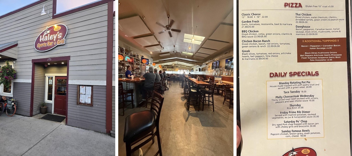 Haley's Sports Bar & Grill Menu